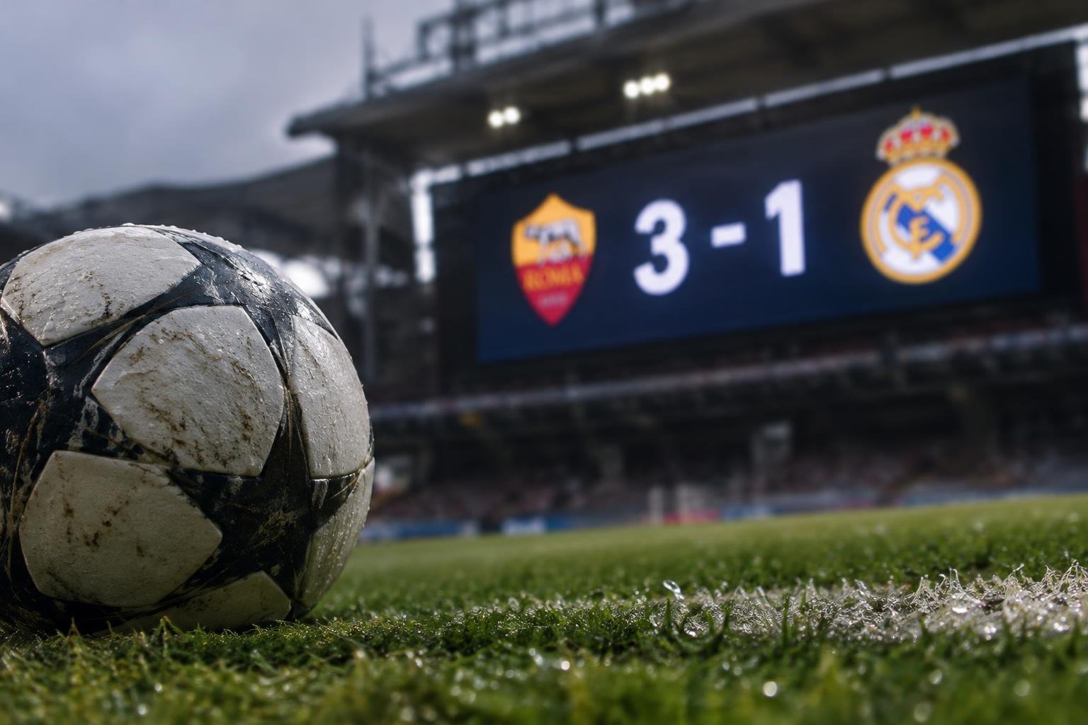A cikk illusztrációja: A 83. percben még 3–1-re vezetett a Roma, mégis a Real Madrid nyert