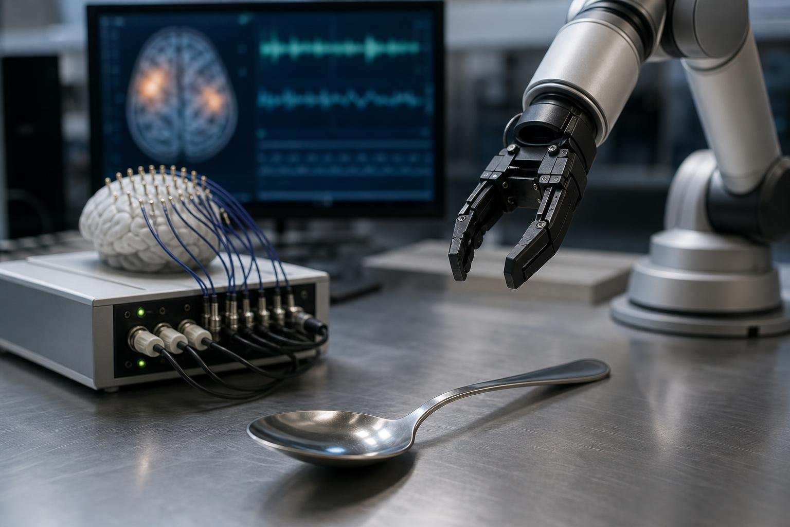 A cikk illusztrációja: A gondolat nem hajlít kanalat – de robotkart már mozdíthat
