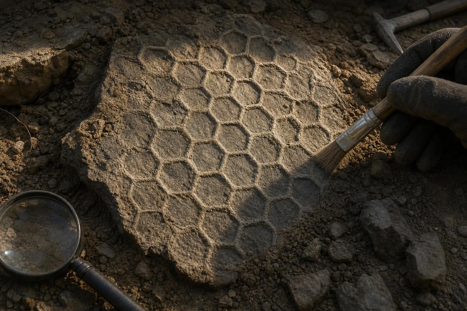 A cikk illusztrációja: A hatszögű ősmaradvány rejtélye: rákrokonok nyomát őrzi-e a Paleodictyon?